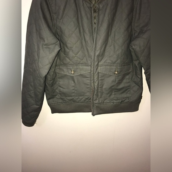 BURTON Womens Cotton Blend Reversible Olive Green Full Zip Bomber Jacket Size M - Picture 11 of 14